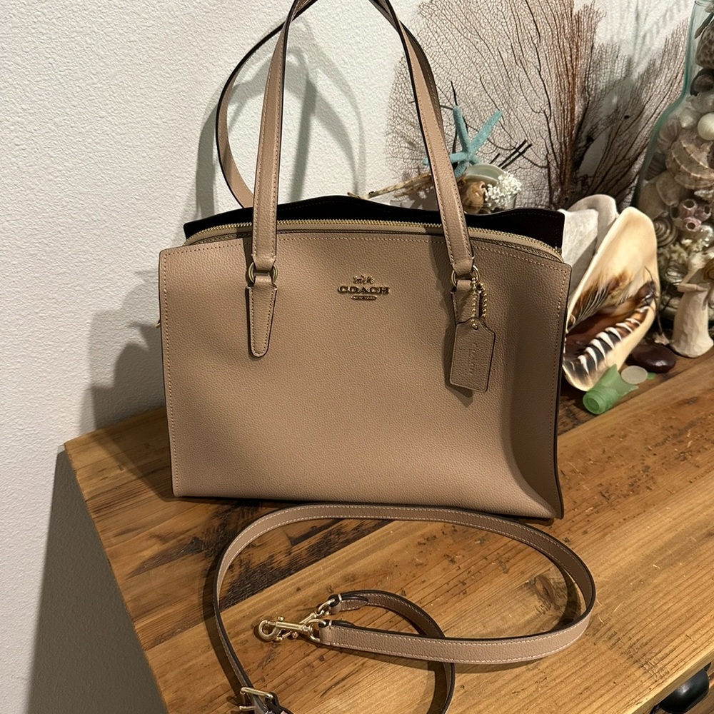 Coach Beige/Tan Shoulder Bag with Crossbody Strap